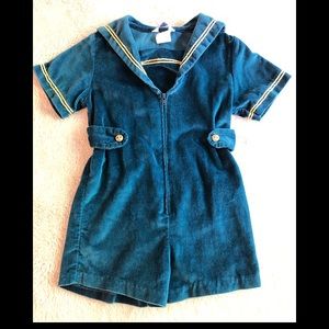 Boys Royal Vintage Teal and Gold Toddler One Piece